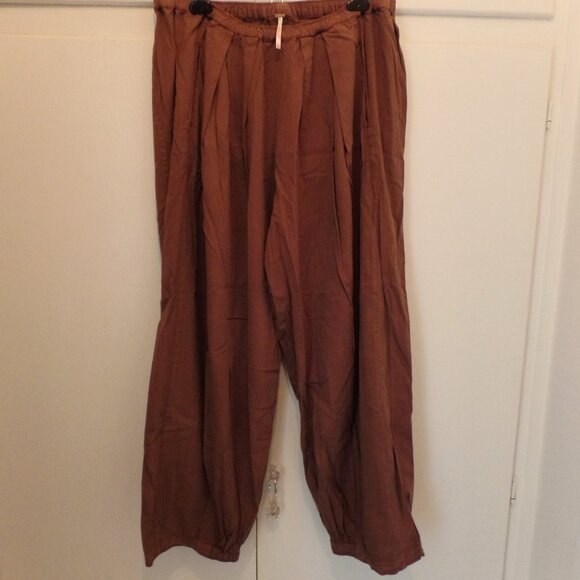 Free People To The Sky NWOT Parachute Pants COCOA Baggy Oversized Boho Medium - Picture 4 of 9